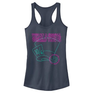 Junior's Women Alice in Wonderland Mad Hatter Small World Racerback Tank Top - 1 of 4