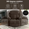 PAGED Modern Swivel Massage Recliner Chair with Heating, Rocking Chair with 2 Cup Holders, Side Pocket and USB Port for Living Room, Bedroom - 3 of 4