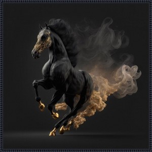 Amanti Art Midnight Monarch Horse by Jake Fouracre Canvas Wall Art Print Framed - 1 of 4