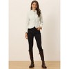 Allegra K Women's Stand Collar Pocket Single Breasted Long Sleeve Short Coat Jacket - 2 of 4