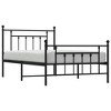 vidaXL 12" Black Twin XL Metal Bed Frame with Headboard & Footboard No Mattress - 4 of 4