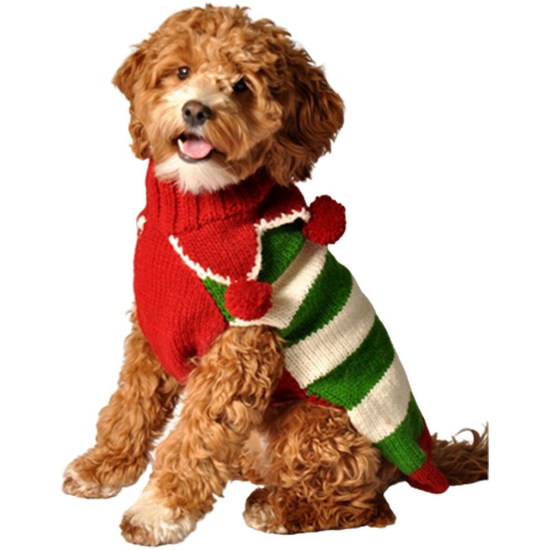 Chilly Dog Christmas Elf Dog Sweater, 1 of 4