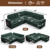 Vipbear  sofa, with a pull-out bed, 5-seat sofa, adjustable backrest, storage space, small table and cup holder, tool-free assembly - 2 of 4