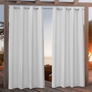 Nicole Miller Canvas Indoor/Outdoor Grommet Top Curtain Panel Pair - 1 of 4