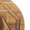 PAGED Patio Dining Table Wood Round Patio Table with Wood Tabletop and Black Metal Leg for Patio, Deck - 2 of 4
