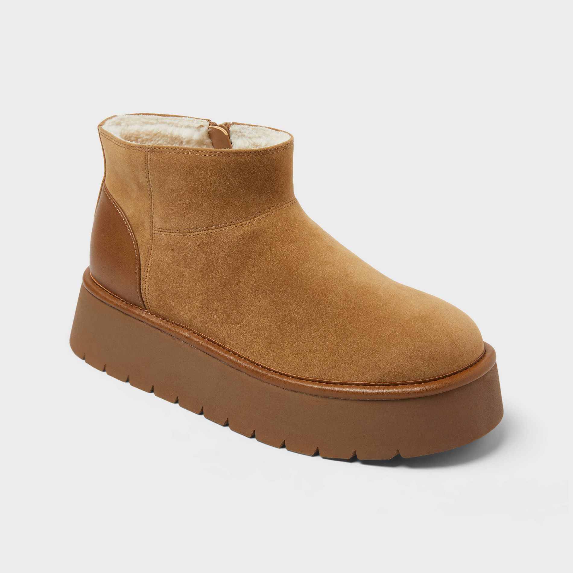Women’s Missy Faux Suede Boots with Memory Foam Insole - Wild Fable™ Chestnut