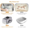 Stainless Steel Extra Large High Sides Cat Litter Tray, Closed Odour Resistant, Top Entry Leak Protection, Removable for Cats,60x40x39.5cm - 3 of 4
