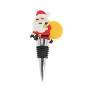 Unique Bargains Santa Claus Bottle Stopper Zinc Alloy ABS Silicone 1Pc - 1 of 3