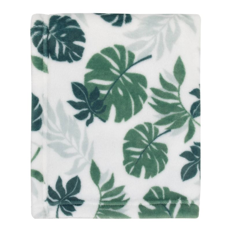 Little Love by NoJo Palm Leaf Tropical Super Soft Baby Blanket, 1 of 6