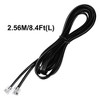 Unique Bargains Plastic RJ12 6P6C Flame-retardant PVC 8.4Ft Telephone Extension Line Black 1 Pc - 2 of 4