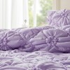 AENKYO Full/Queen Comforter Set, 3-Piece Puffy Embroidery Bedding with Textured Floral Quilting & Elastic Ruching Design - 4 of 4