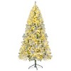 6FT Snow Flocked Christmas Tree, Pre-Lit Set with Tree & Garland & Wreath, Artificial Hinged Xmas Tree with Colorful LED Lights, 8 Lighting Modes - 4 of 4