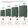 Syemin Luggage Hardshell Luggage Sets 6 Piece Suitcase Set Expandable Lightweight Suitcases with Dual Wheels TSA Lock, Green, 18.5"*11.6"*29.5" - 3 of 4