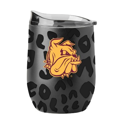 NCAA Minnesota Duluth Bulldogs 16oz Black Leopard Stainless Steel Wine Tumbler