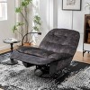 Gold-Stamped Design Swivel Chair, Glider Rocker with Phone Holder, Push-Back Chair with Velvet Cover and Cotton Padding-Coolbibila - 3 of 4