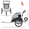 2 in 1 Dog Bike Trailer and Pet Stroller with Canopy Storage Pockets and Large Wheels,Foldable Bike Cart for Medium Dogs - LAOTIES - 2 of 4