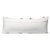 Oversized 14x36" Decorative Cotton Lumbar Throw Pillow with Knotted Accent and Hand Tied Fringe - Foreside Home & Garden - 3 of 4