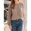Coolmee Women's Long Sleeve Shirts Lace Tops Business Casual Outfits Clothes - 2 of 4