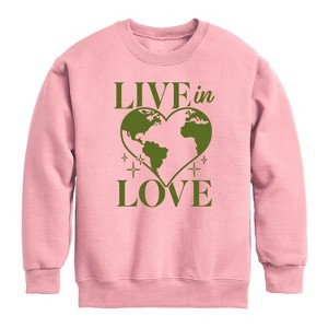 Boys' - Instant Message - Live In Love Graphic Long Sleeve Fleece Sweatshirt - 1 of 4