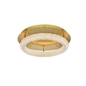 Elegant Lighting Bowen 1 - Light Flush Mount in  Satin Gold - 1 of 1