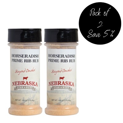 Nebraska Star Beef 3.9 oz Horseradish Prime Rib Rub - Pack of 2