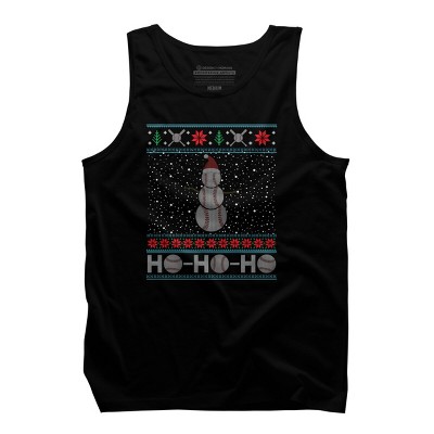 Men's Design By Humans Christmas Baseball Snowman Ugly Christmas Xmas By pahari Tank Top