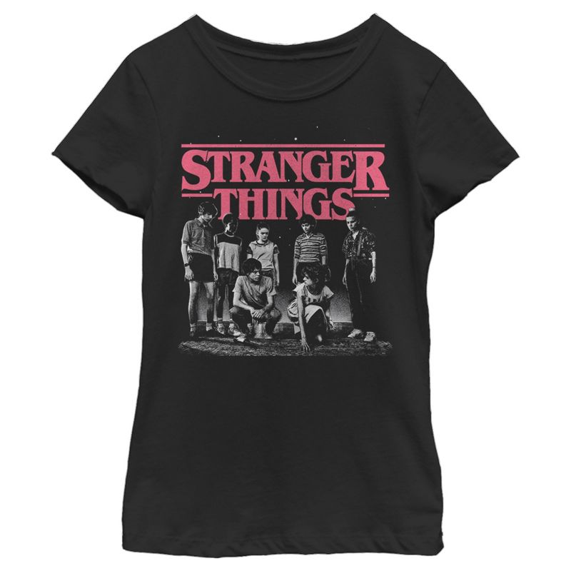 Girl's Stranger Things Title Logo Faded T-Shirt, 1 of 5