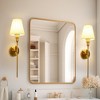 DORESshop 6 in. 1-Light Black/Gold Wall Sconce Wireless Remote Control Dimmable Wall Light for Bedroom Living Room (2-Pack) - 2 of 4