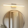 DORESshop 24 in. 24-Watt 1-Light black/Silver Vanity Light Integrated LED Wall Sconce for Bathroom, Modern Matte Black Light Bar Over - 2 of 4