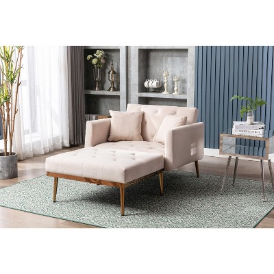 CAVINAS Teddy Velvet Accent Chair with Adjustable Mid-Height Backrest,Cozy Upholstered Living Room Chairs,Reading Chairs for Living Room