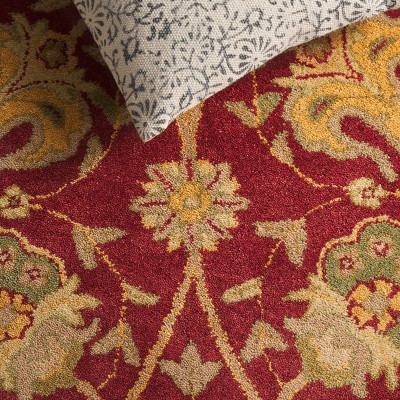 Rust and Beige Hand Tufted Wool Area Rug