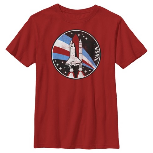 Boy's Nasa Circle Rainbow Shuttle Logo T-shirt - Red - Large : Target