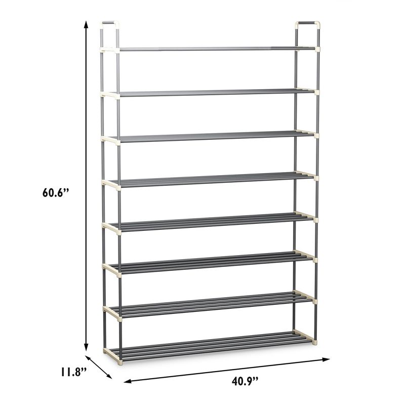Hastings Home 8-Tier Shoe Storage Rack - Room for 48 Pairs of Shoes, 60.6" x 11.8" x 40.9", 5 of 9