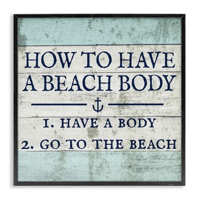 Stupell Industries Sassy Beach Body Steps, 17" x 17"