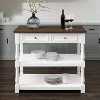Caitlyn Wood Top Kitchen Island White/Dark Brown - Crosley: Storage, Turned Legs, Fixed Shelves - 3 of 4