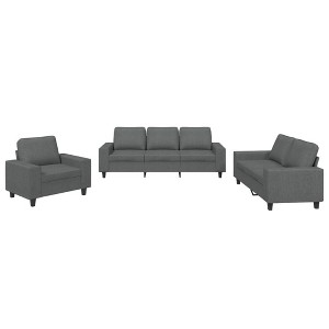 vidaXL Sofa Set Dark Grey Fabric (100% polyester), metal, textilene, plywood - 1 of 4