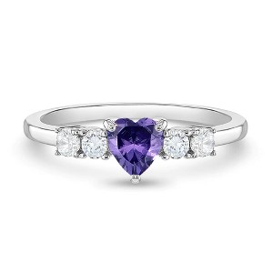 Girl's Heart Solitaire Sterling Silver Ring - In Season Jewelry - 1 of 4