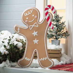 Sunstar 35 3/4" Iron Gingerbread Boy Christmas Decoration - 1 of 2