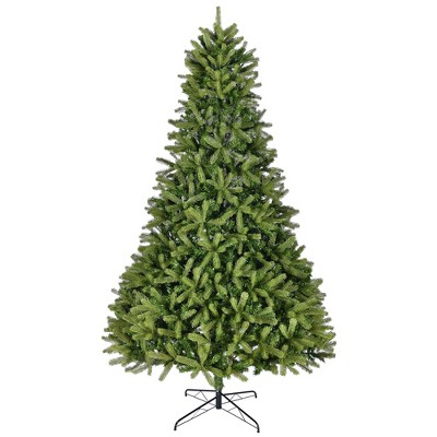 Artificial Christmas Tree, Unlit Premium Spruce Xmas Tree with 2576 Mixed PE PVC Tips, Hinged Design, Easy Assembly, Foldable Metal Stand, Green