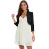 Women's short-sleeved fitted cardigan - three-quarter sleeves, buttoned front, cardigan, suitable for casual layering use - 2 of 4