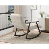 TIRAMISUBEST White Teddy Fabric Rocking Lounge Chair with Adjustable Back & Footrest, Foldable Chair with Side Pockets - 4 of 4