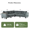 Christopher Knight Home Walter Modern 97''Corduroy L Shaped Sectional Sofa with Armrest Storage - 4 of 4