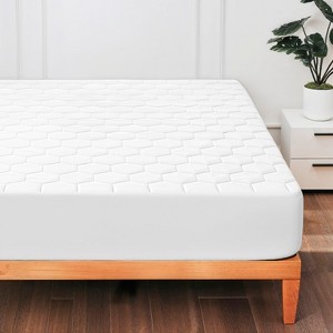 Nestl 100% Waterproof Quilted Mattress Pad Cover, Hypoallergenic Fitted Mattress Protectors, Upto 21-Inch Deep Pocket Fitted Mattress Cover - 1 of 4