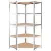 VidaXL 5-Layer Corner Shelf Silver Steel&Engineered Wood - 4 of 4