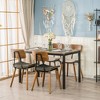 Nordlys Set of 2 Wood and Velvet Dining Chairs Modern Design Style Upholstery Dining Room - 3 of 4