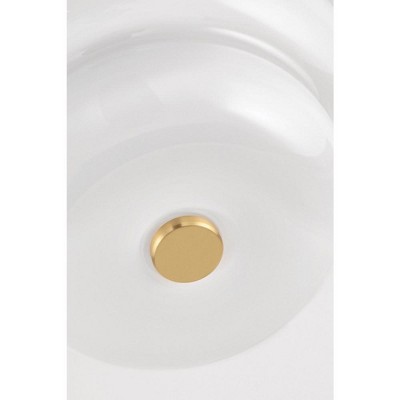 Hazel 11'' Aged Brass and Opal Glass Flush Mount