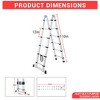 COZONY Aluminum Telescopic Ladder, Collapsible Extension Ladder with Non-Slip Feet & Stabilizers for Indoor Outdoor Use - 2 of 4