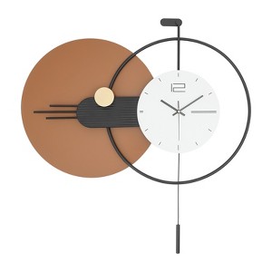 YIYIBYUS Modern Wall Clock with Pendulum, Large Modern Wall Clock for Living Room - 1 of 4