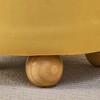 Sapphtopaz Round Storage Ottoman Upholstered Footstool with Wood Legs and Flip-Top Lid for Living Room, Bedroom, Entryway - 3 of 4