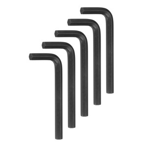 Unique Bargains Chrome Vanadium Steel L-Shape Metric Hex Key Wrenches Black 5 Pcs Black - 1 of 4